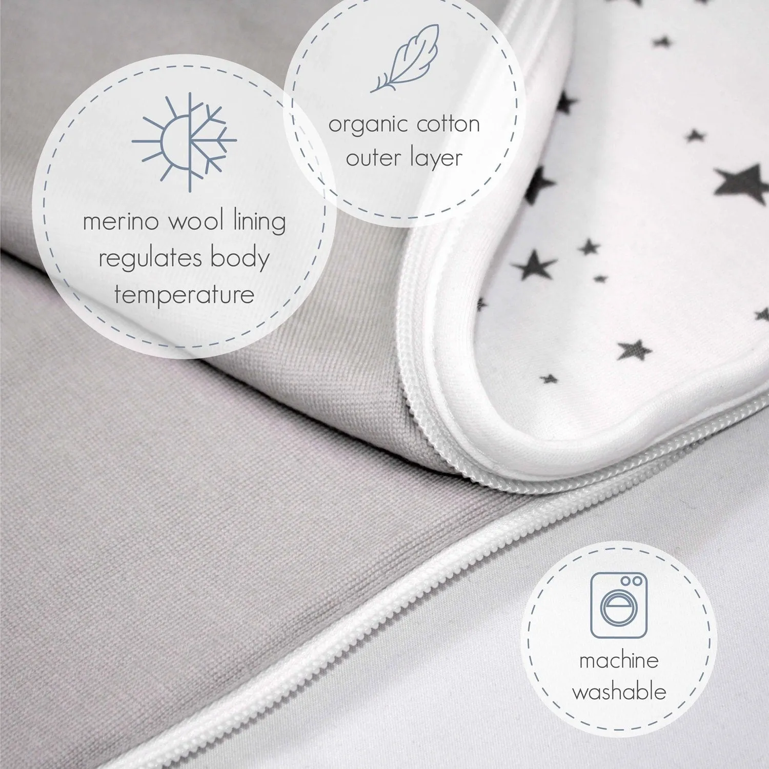 >Woolino Merino Wool 4 Season BIG KID Sleep Bag ULTIMATE 4-6 Years [Multi-Color]