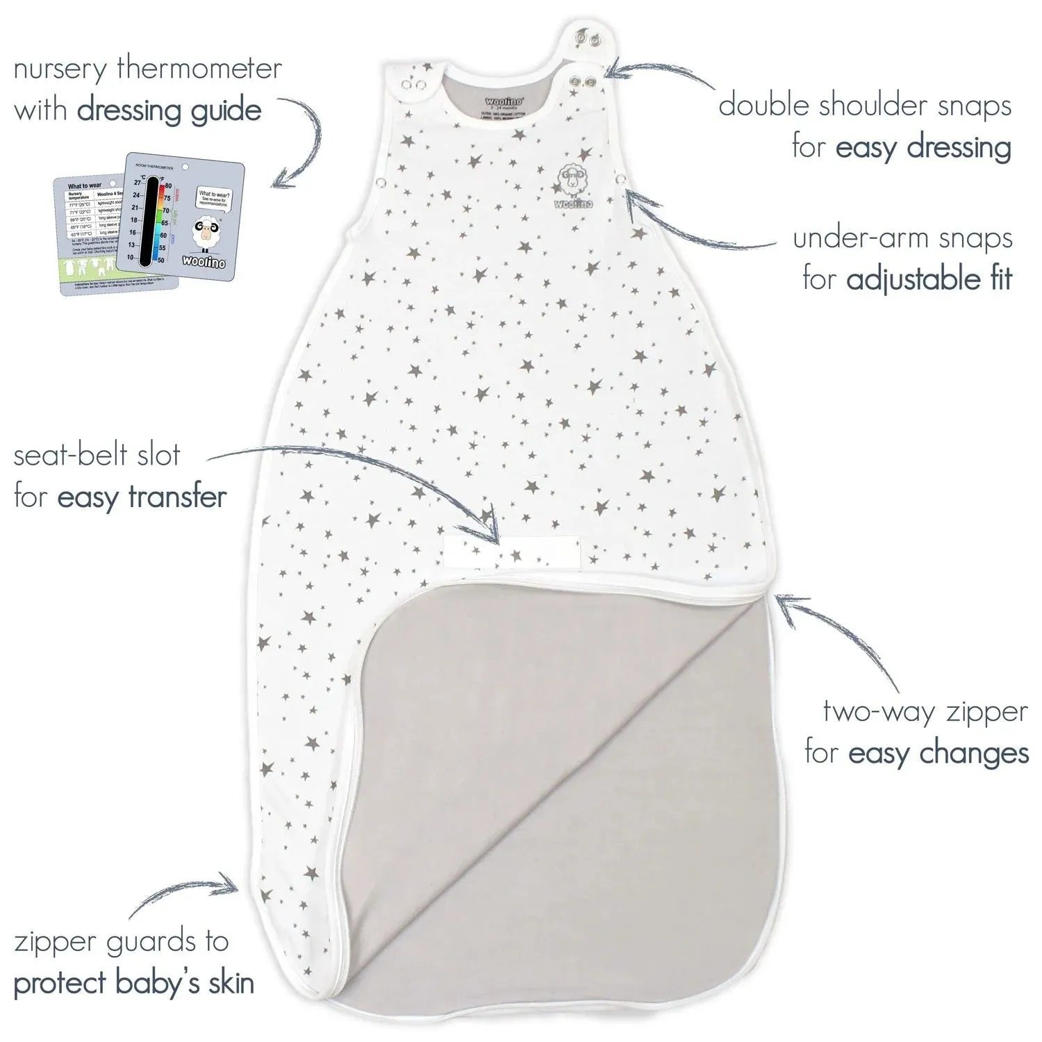 >Woolino Merino Wool 4 Season ULTIMATE Sleep Bag - Polar Bear