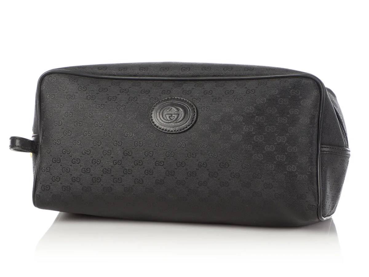 Gucci Vintage Large Black Travel Pouch