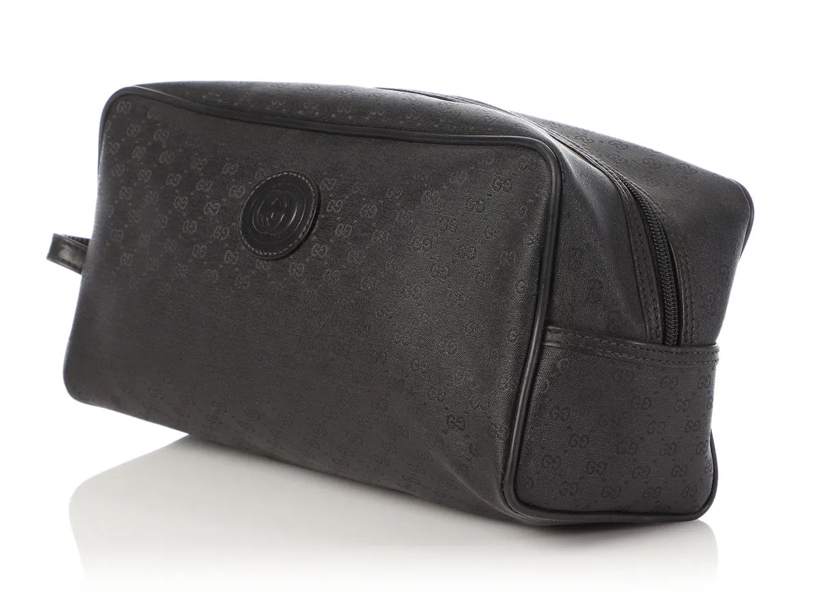 Gucci Vintage Large Black Travel Pouch