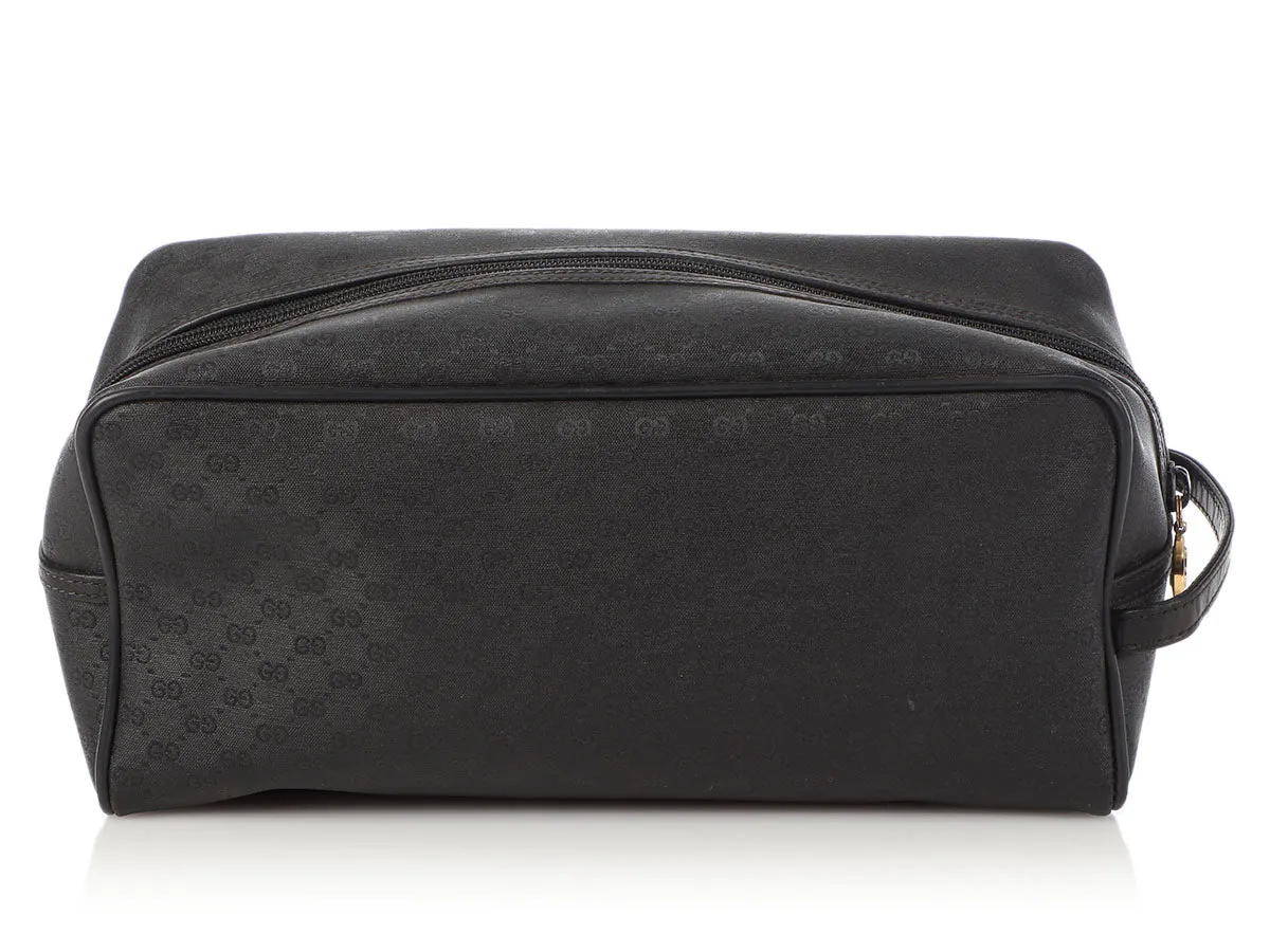 Gucci Vintage Large Black Travel Pouch