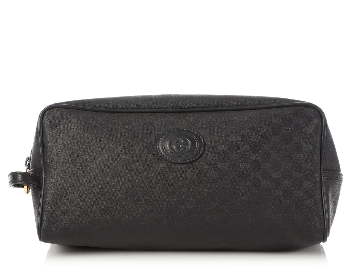 Gucci Vintage Large Black Travel Pouch