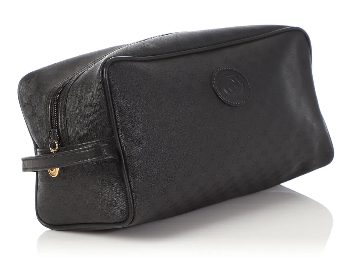 Gucci Vintage Large Black Travel Pouch