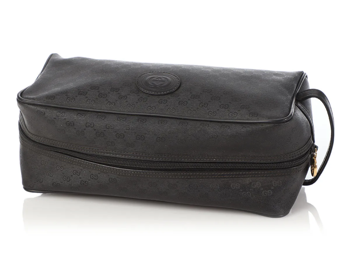 Gucci Vintage Large Black Travel Pouch