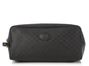 Gucci Vintage Large Black Travel Pouch