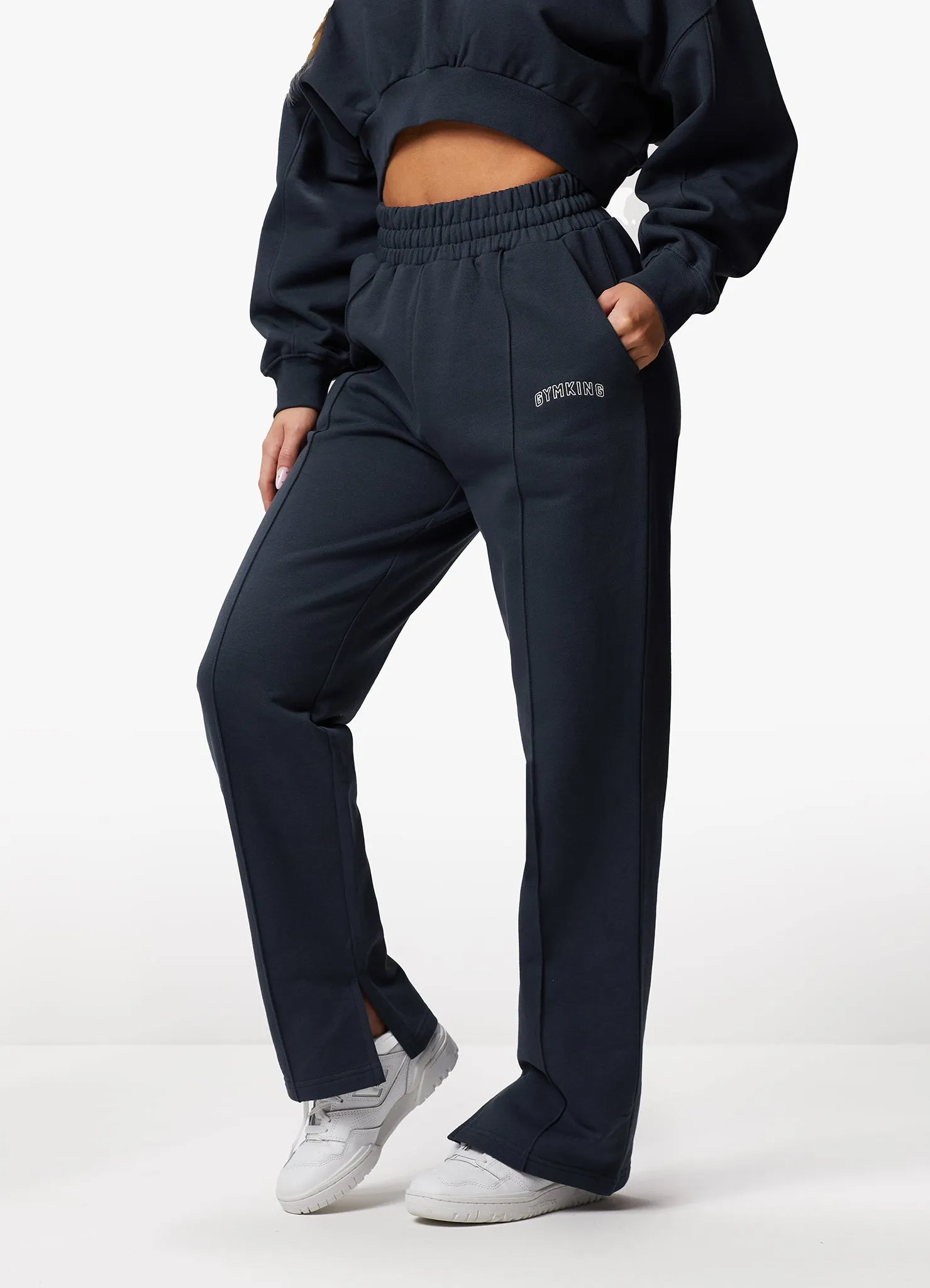 Gym King Refresh Crop Crew & Jogger - Deep Slate Blue