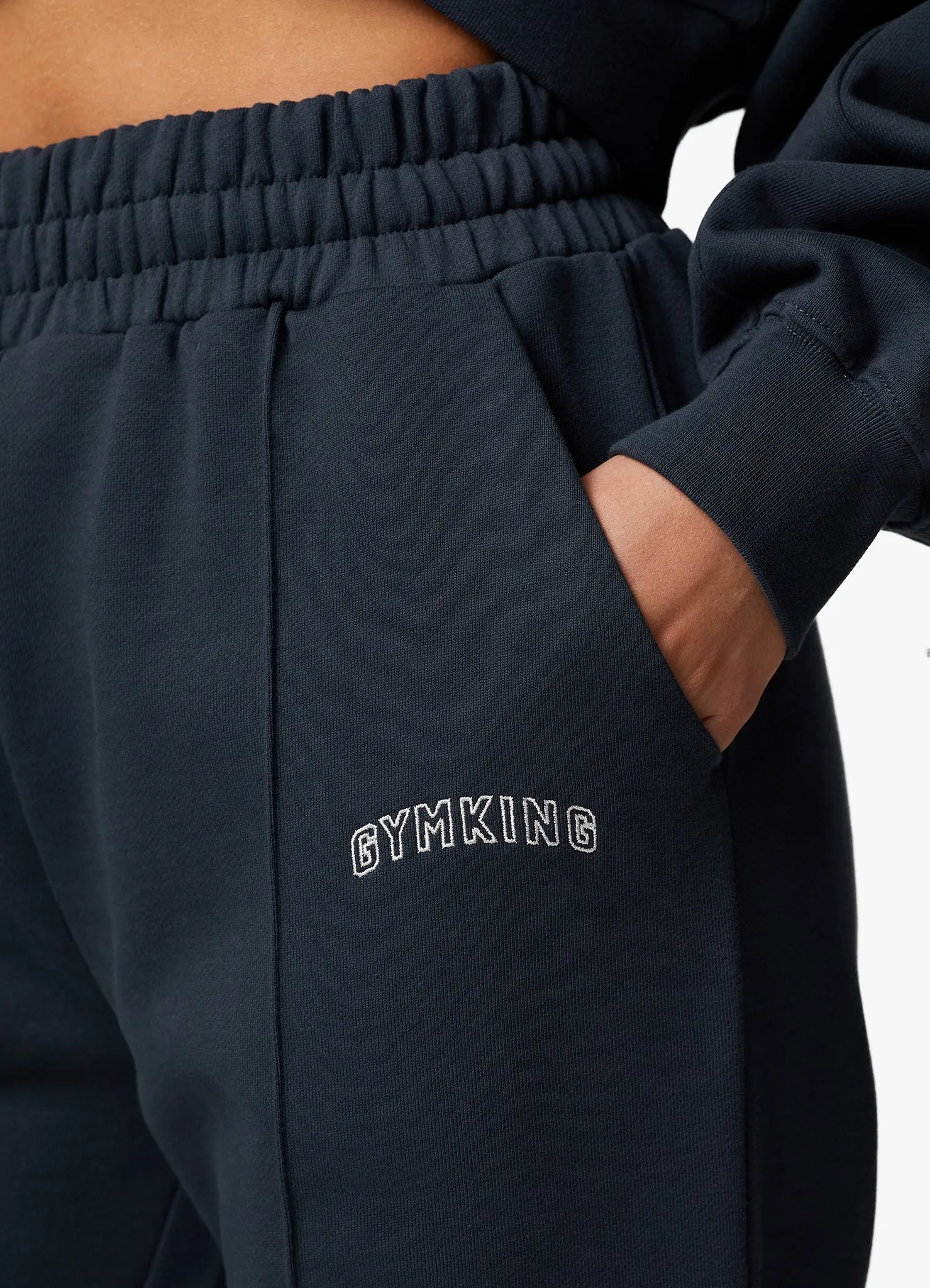 Gym King Refresh Crop Crew & Jogger - Deep Slate Blue