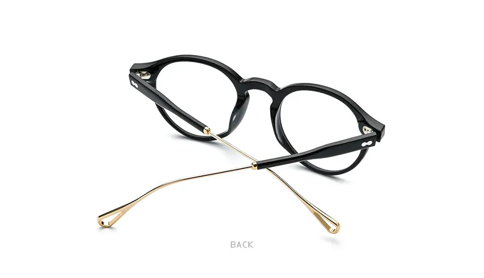 HEPIDEM Acetate Optical Eye Glasses Frame for Women Retro Vintage Round Eyeglasses Men Nerd Prescription Spectacles Eyewear 9121
