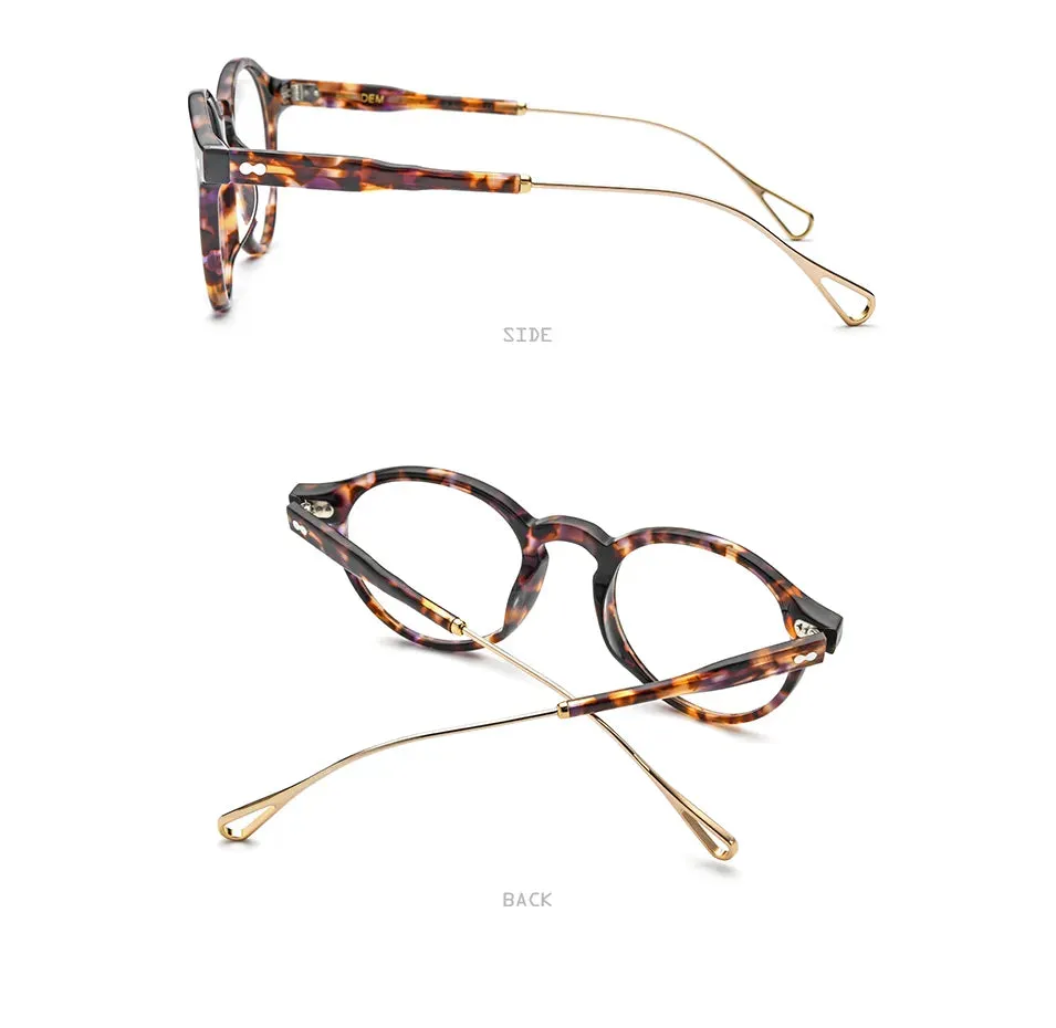 HEPIDEM Acetate Optical Eye Glasses Frame for Women Retro Vintage Round Eyeglasses Men Nerd Prescription Spectacles Eyewear 9121