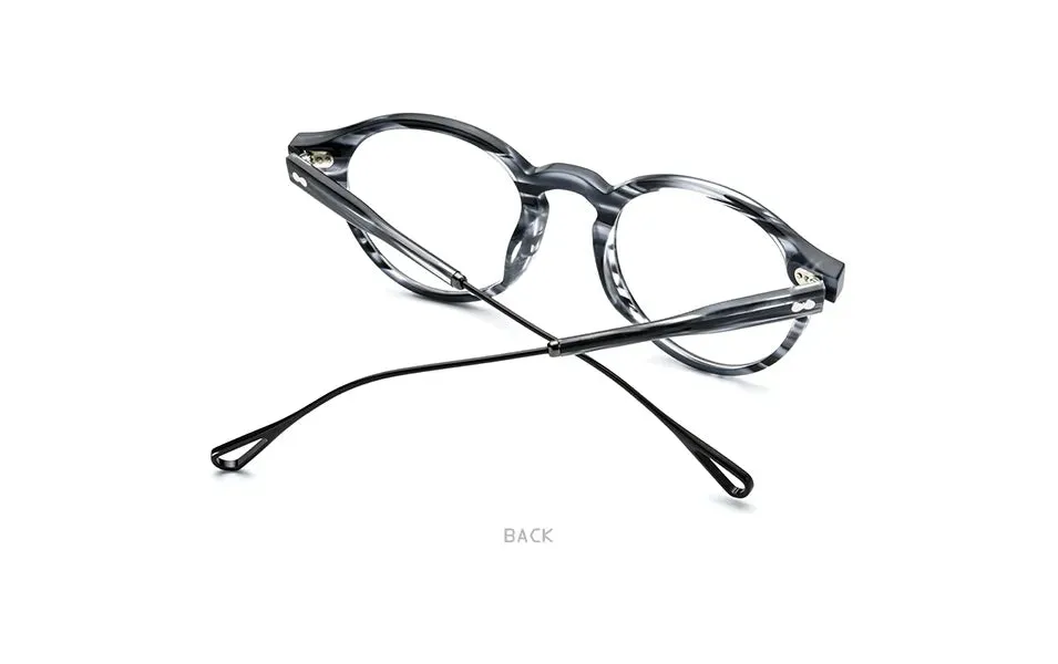 HEPIDEM Acetate Optical Eye Glasses Frame for Women Retro Vintage Round Eyeglasses Men Nerd Prescription Spectacles Eyewear 9121