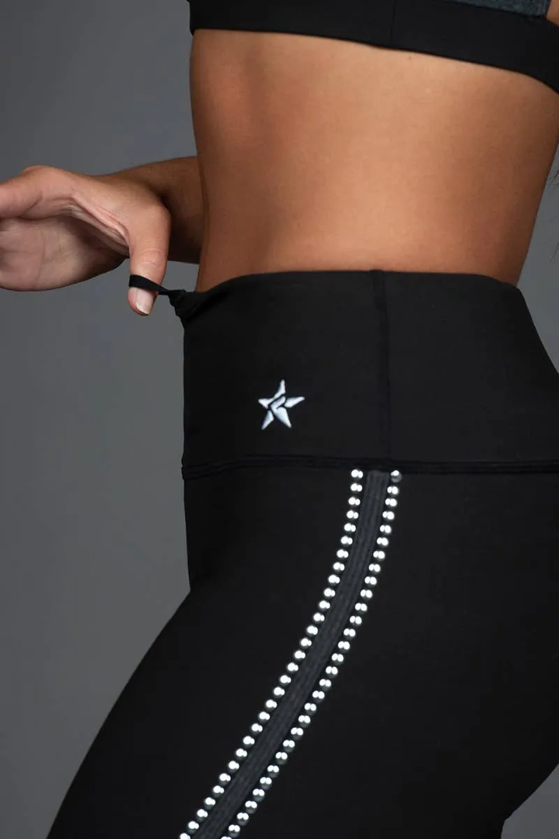 High Rise Bike Short in Black Stud