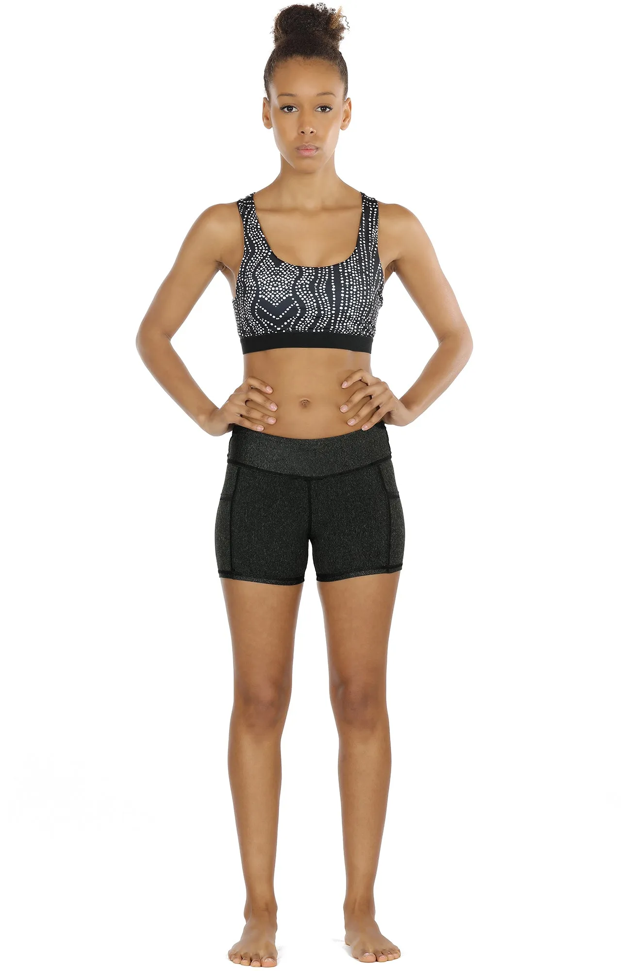 icyzone Workout Running Shorts Women - Yoga Exercise Athletic Shorts Capris