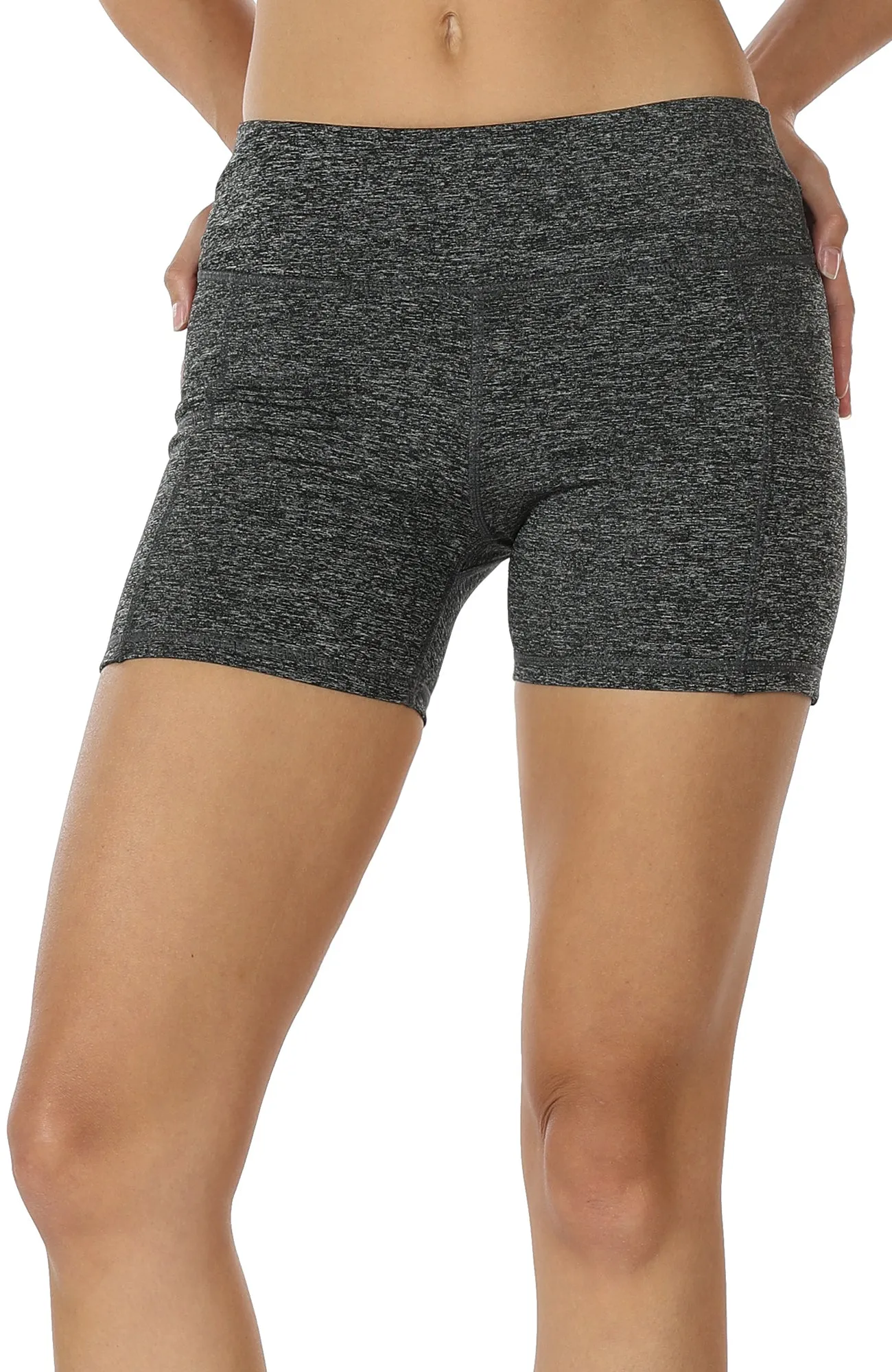 icyzone Workout Running Shorts Women - Yoga Exercise Athletic Shorts Capris