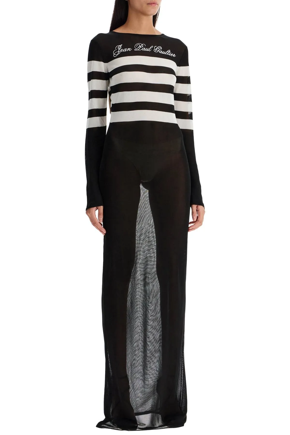 JEAN PAUL GAULTIER signature striped knit sailor dress