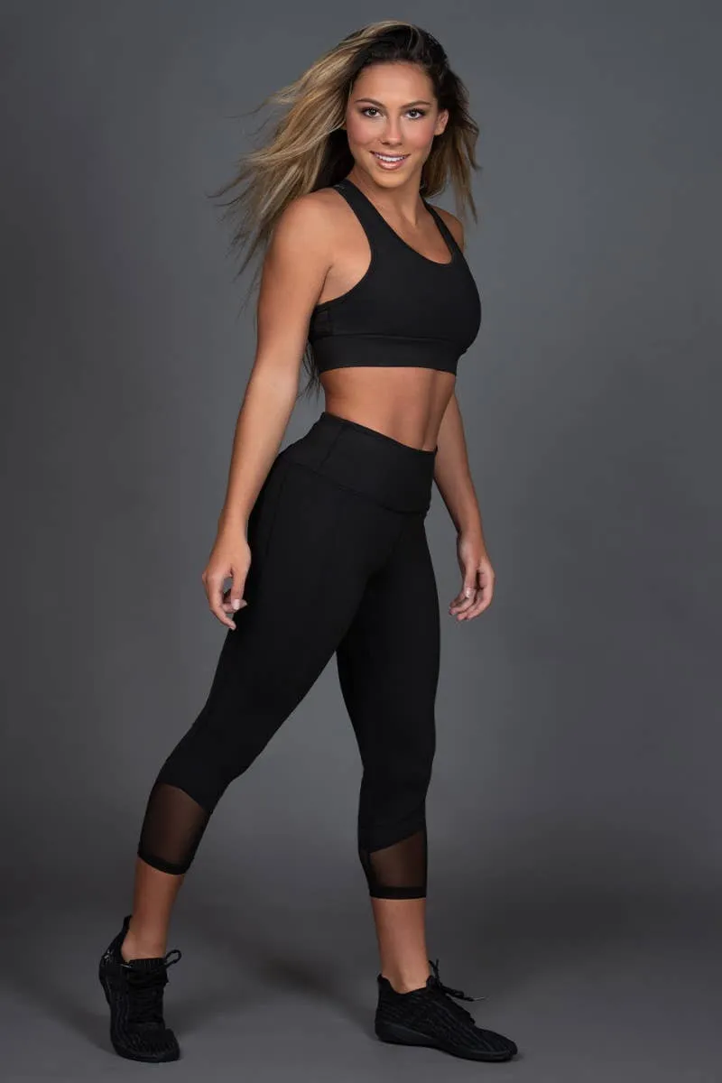 Knockout Sports Bra in Black Stud