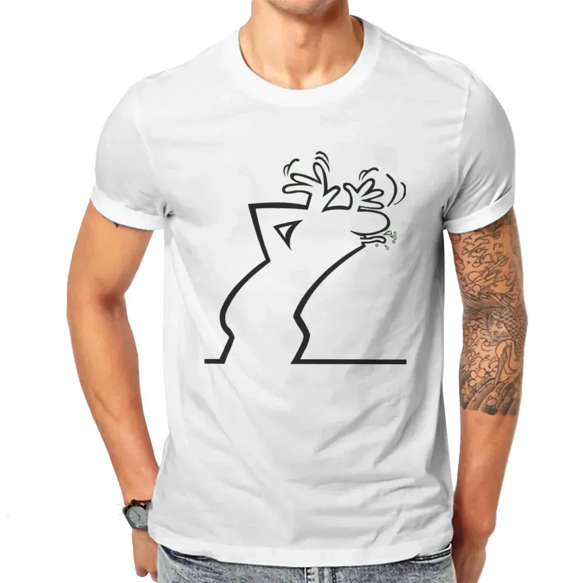 La Linea Foto Upload T-shirt - Alternative Casual O-neck Cotton Tee