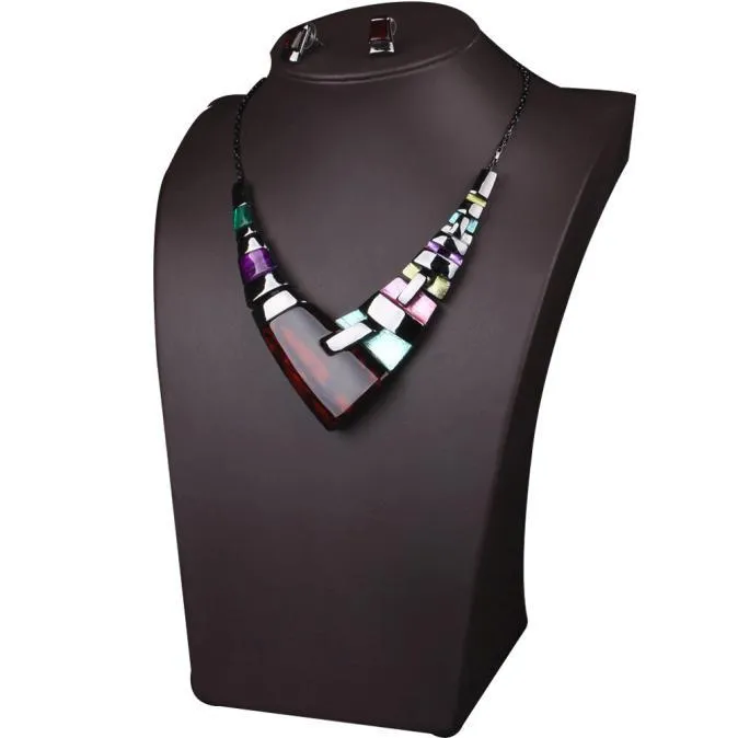 Ladies Multiple Splice Alloy Resin Necklace