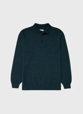 Lambswool Polo Shirt - Peacock