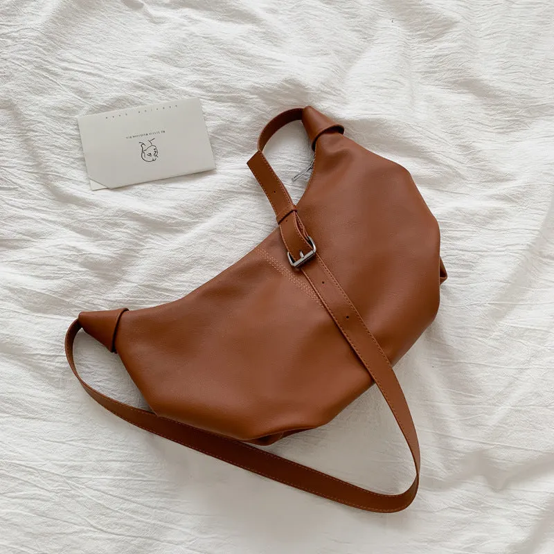 Large Half-Round Shoulder Bag - Spring Fashion Korean Style with Ample Capacity