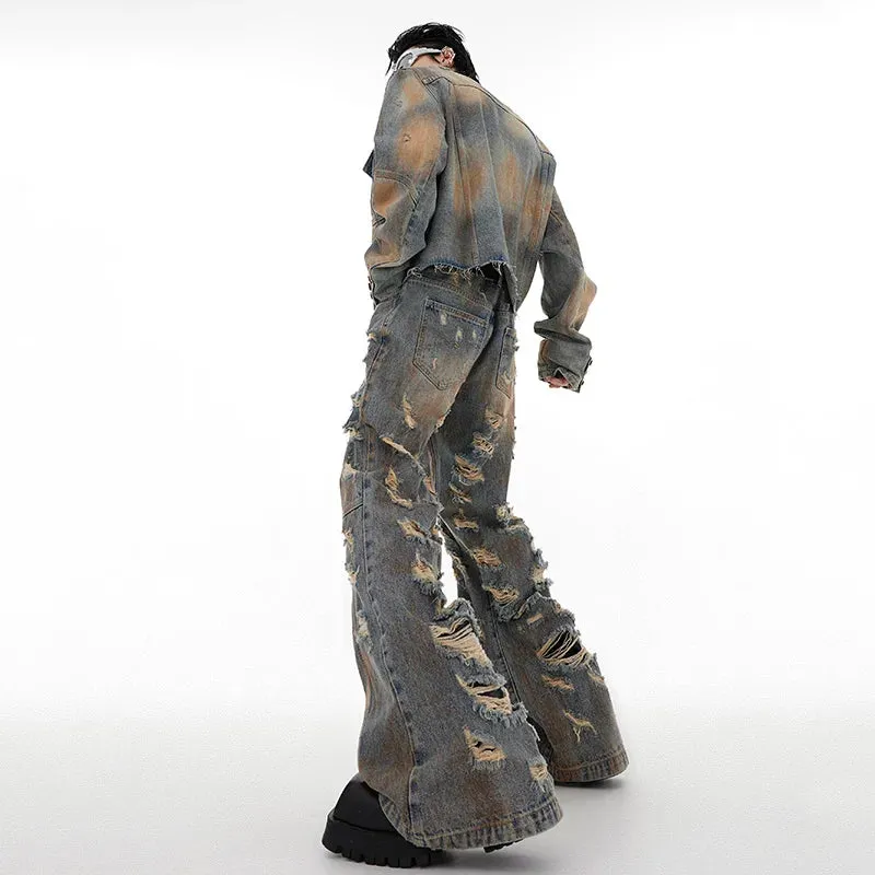 Men's Deconstructed Denim 2-Piece Set