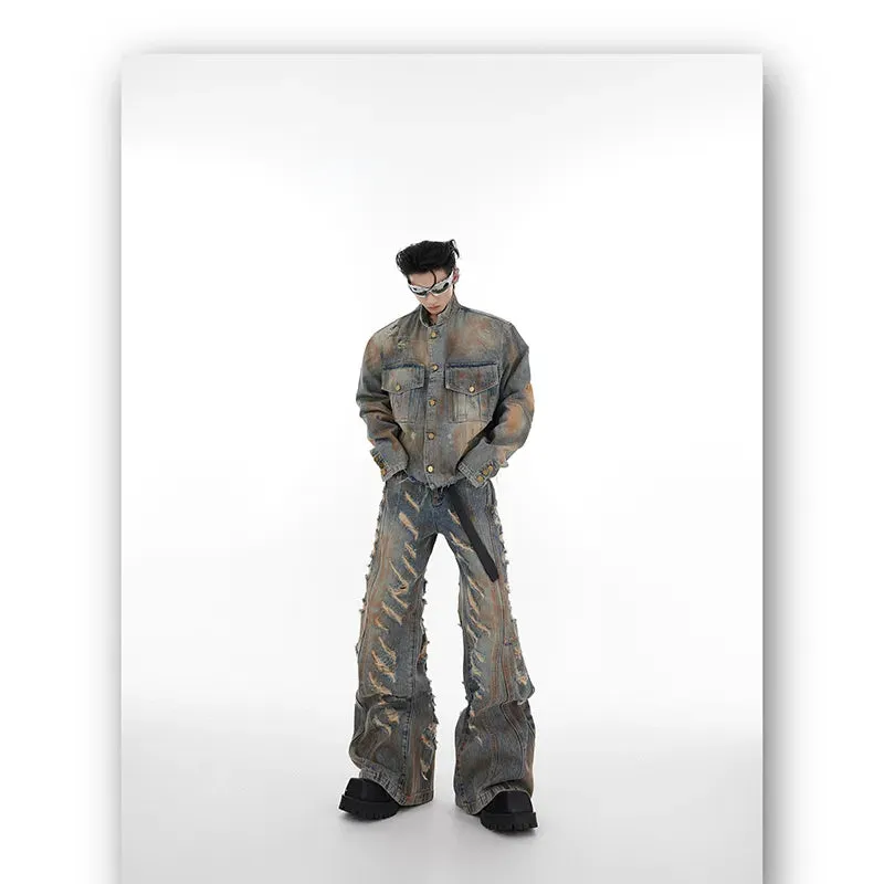 Men's Deconstructed Denim 2-Piece Set