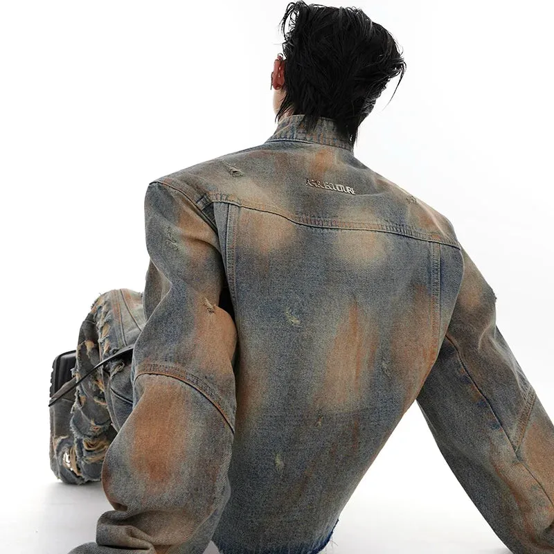 Men's Deconstructed Denim 2-Piece Set