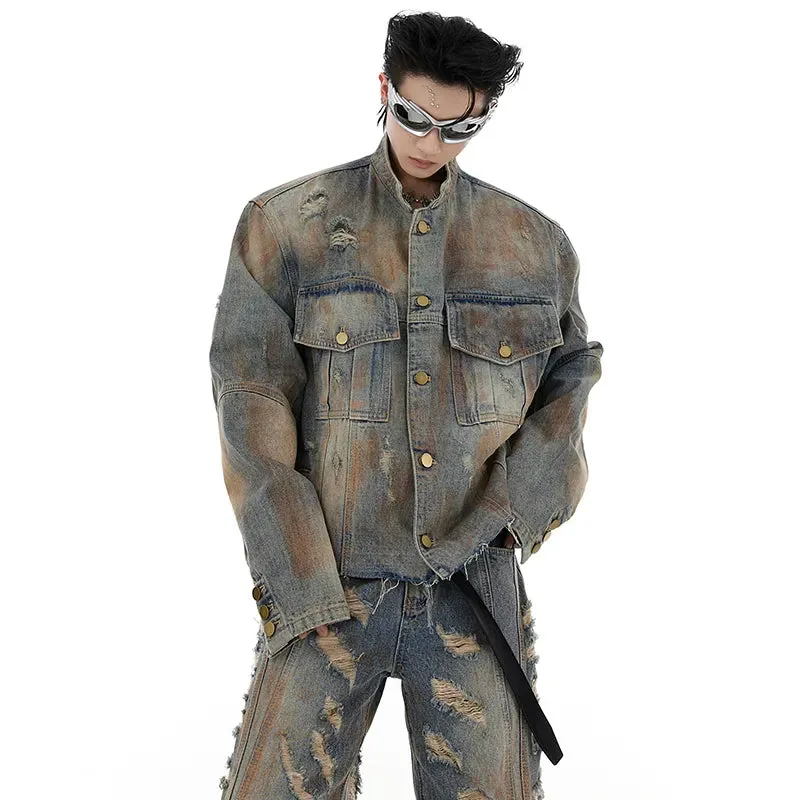Men's Deconstructed Denim 2-Piece Set