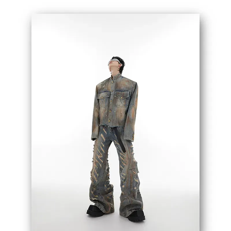 Men's Deconstructed Denim 2-Piece Set