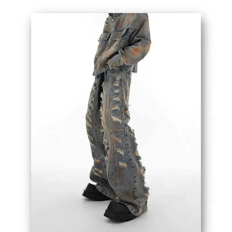Men's Deconstructed Denim 2-Piece Set