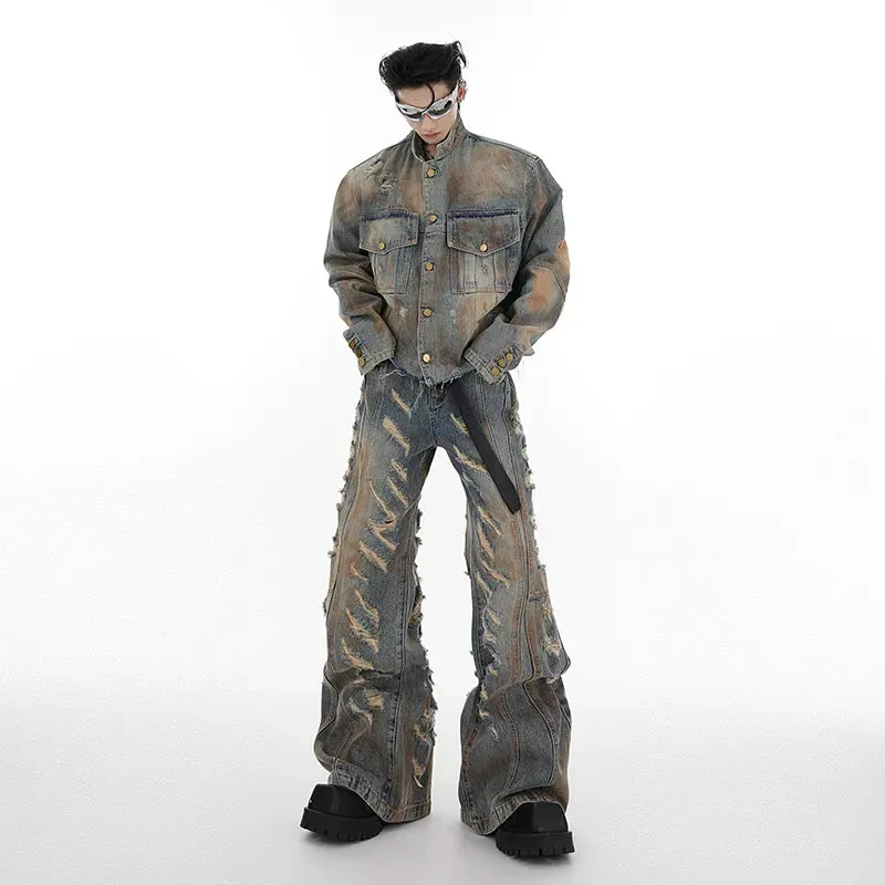 Men's Deconstructed Denim 2-Piece Set