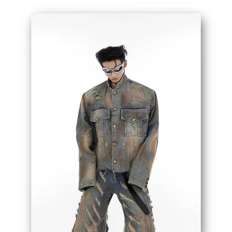 Men's Deconstructed Denim 2-Piece Set