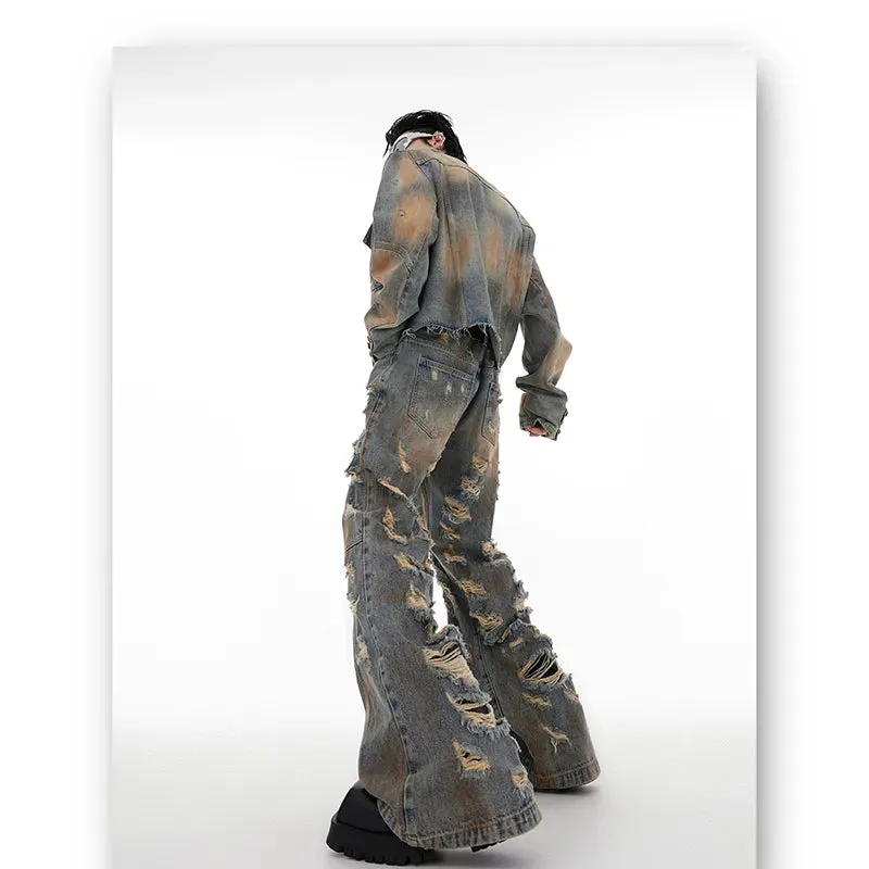 Men's Deconstructed Denim 2-Piece Set