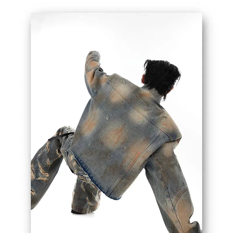 Men's Deconstructed Denim 2-Piece Set