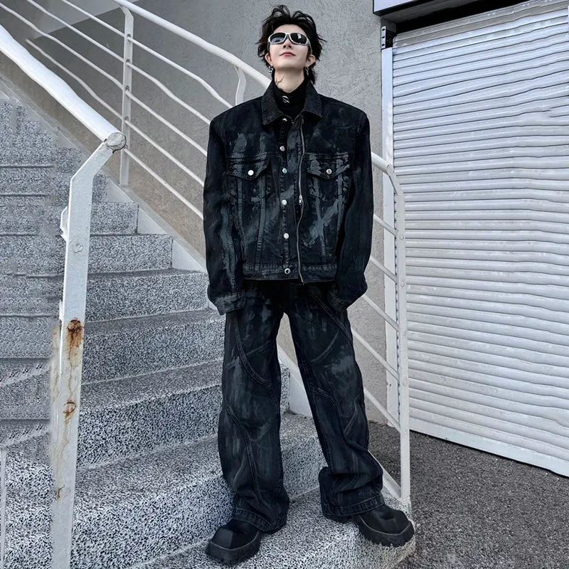Men's Onyx Washed Denim 2-Piece Set