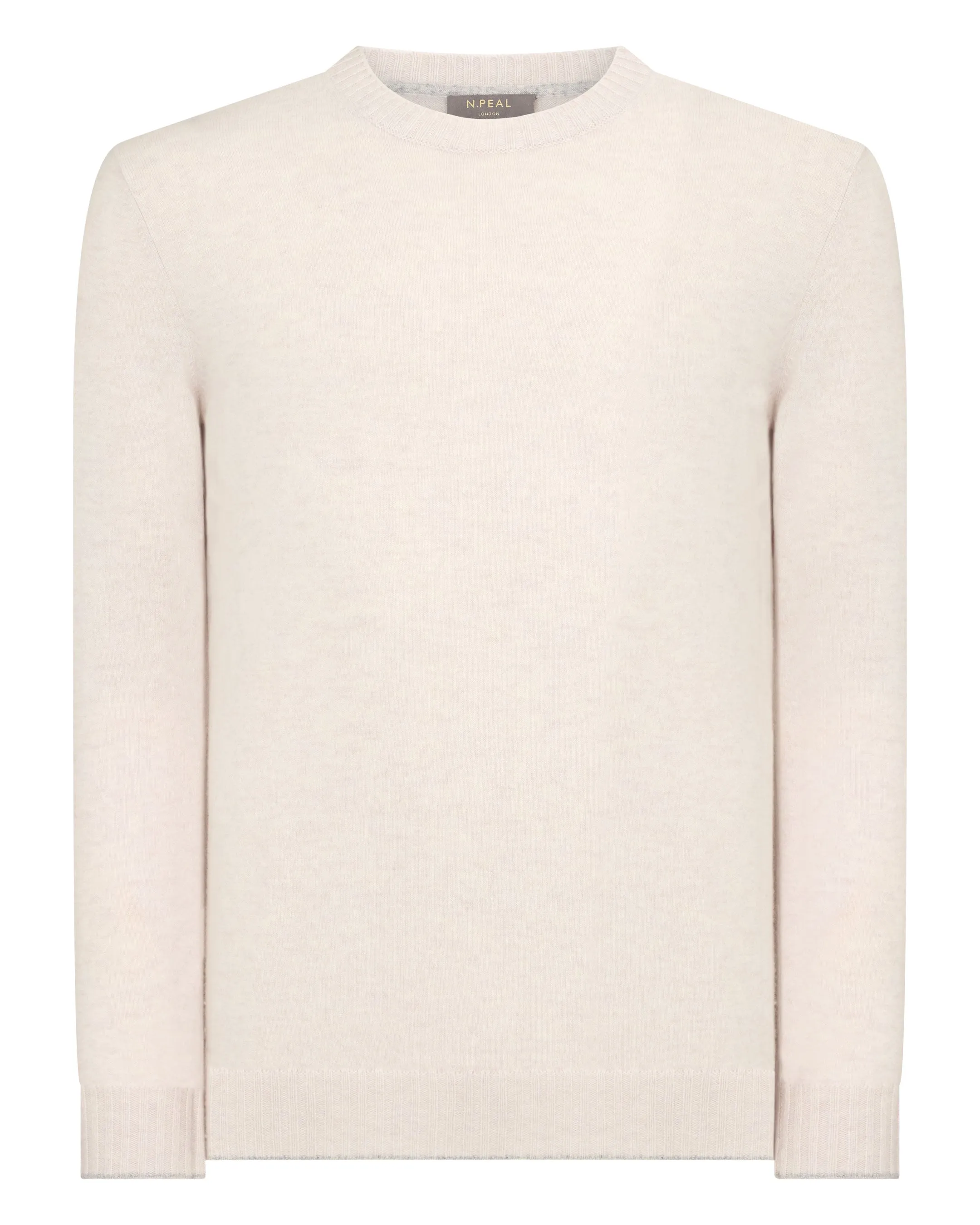 Men's Shoreditch Round Neck Cashmere Sweater Frost White