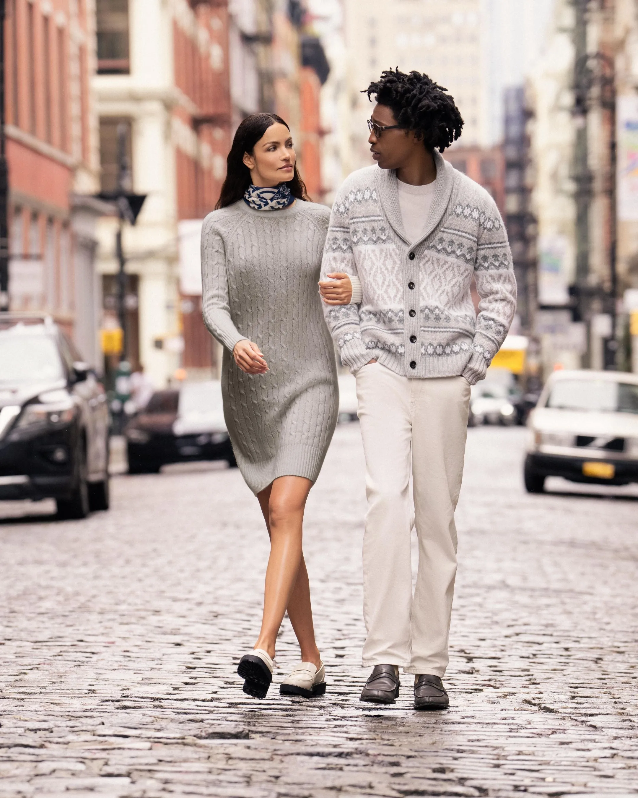 Men's Shoreditch Round Neck Cashmere Sweater Frost White
