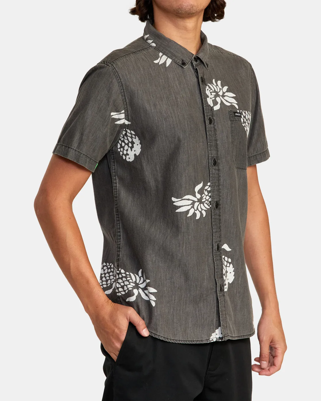 Neo Denim Short Sleeve Shirt - Black