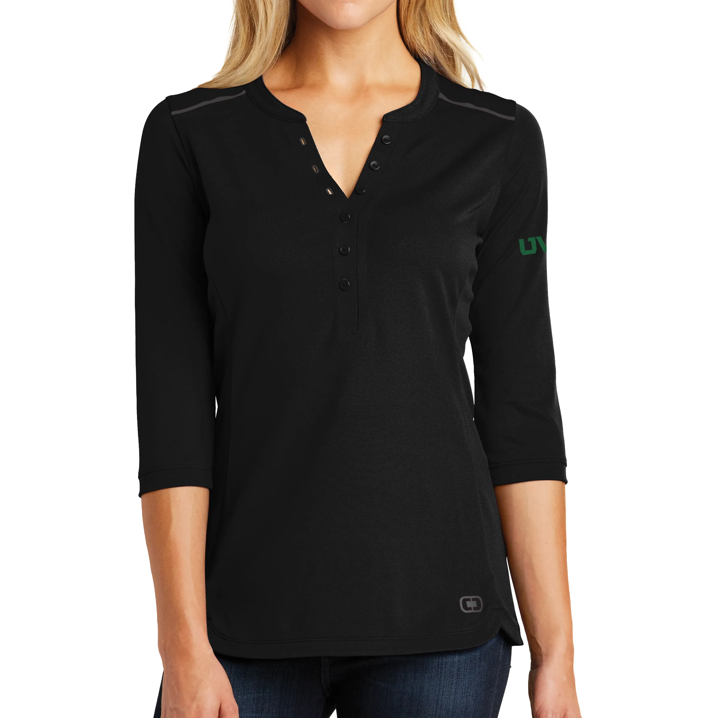 OGIO Ladies Fuse Henley- Mono Emb