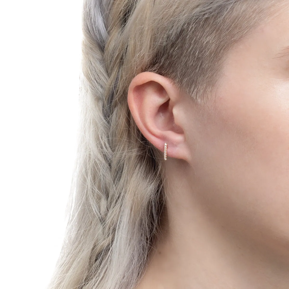 "Gossamer" Diamond Staple Earring