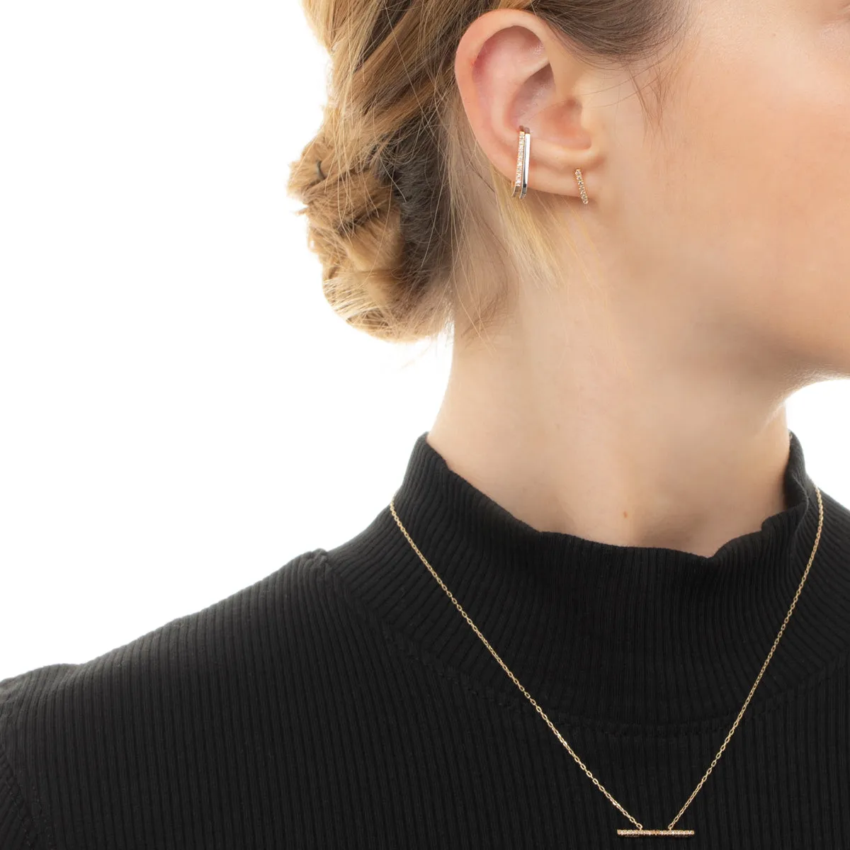 "Gossamer" Diamond Staple Earring