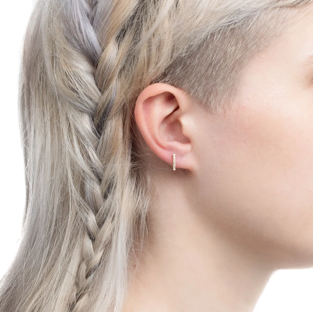 "Gossamer" Diamond Staple Earring