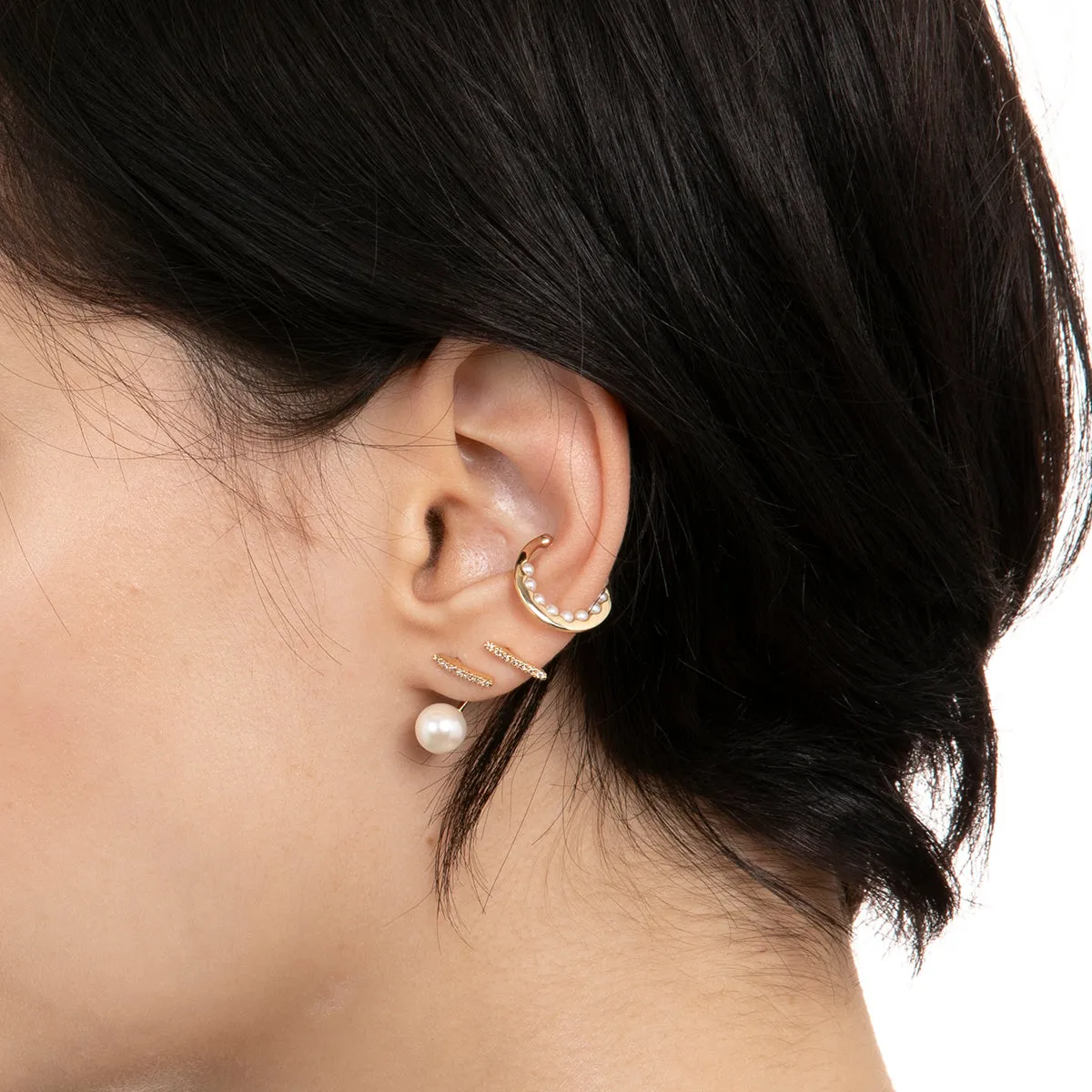 "Gossamer" Diamond Staple Earring