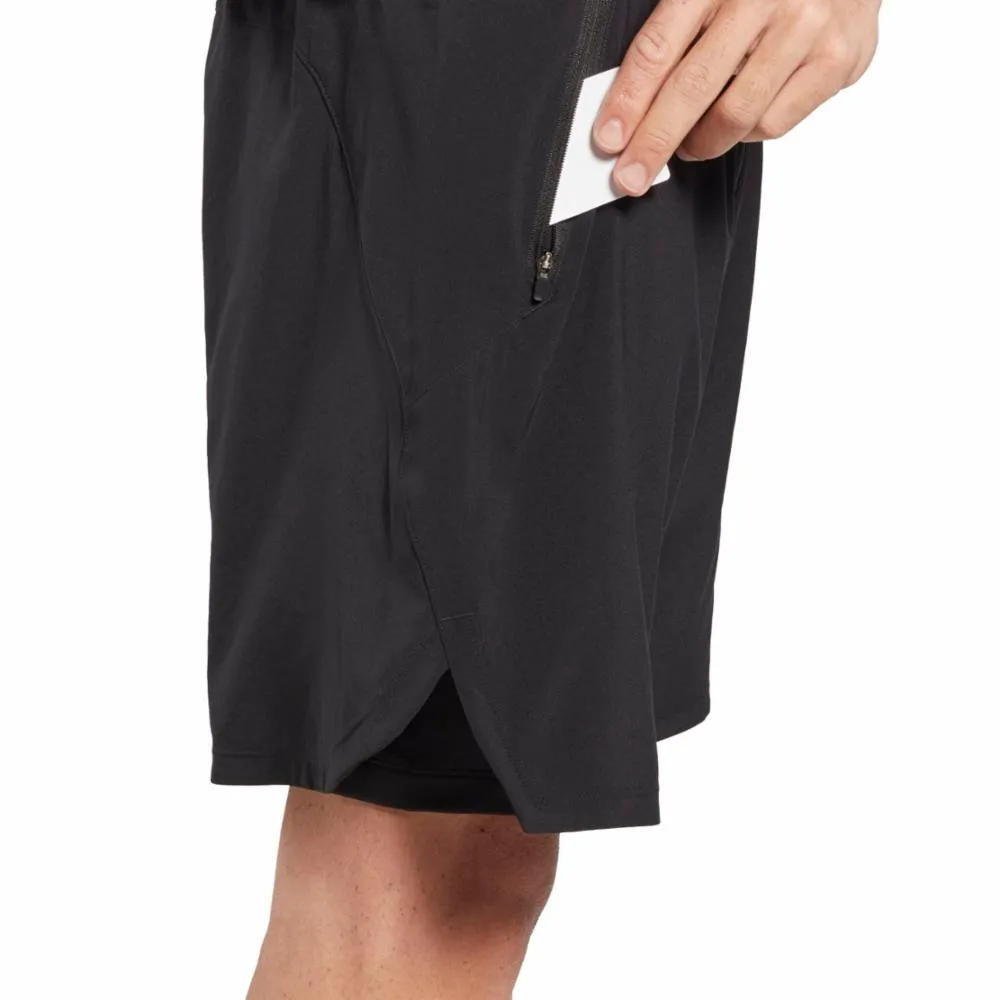 Reebok Apparel Men Speed 3.0 Two-in-One Shorts BLACK