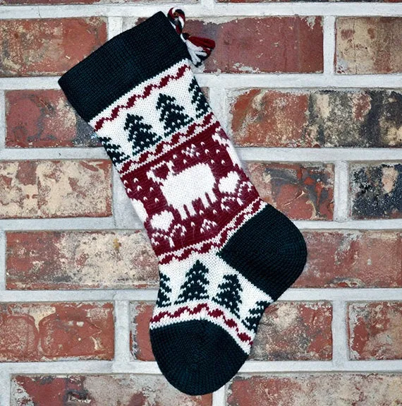 Small Knit Wool Christmas Stocking - Angora Lambs