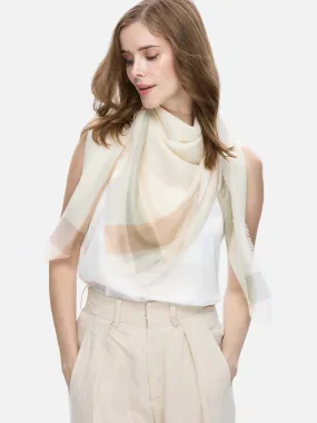 Square - Featherlight Ivory Cashmere Scarf