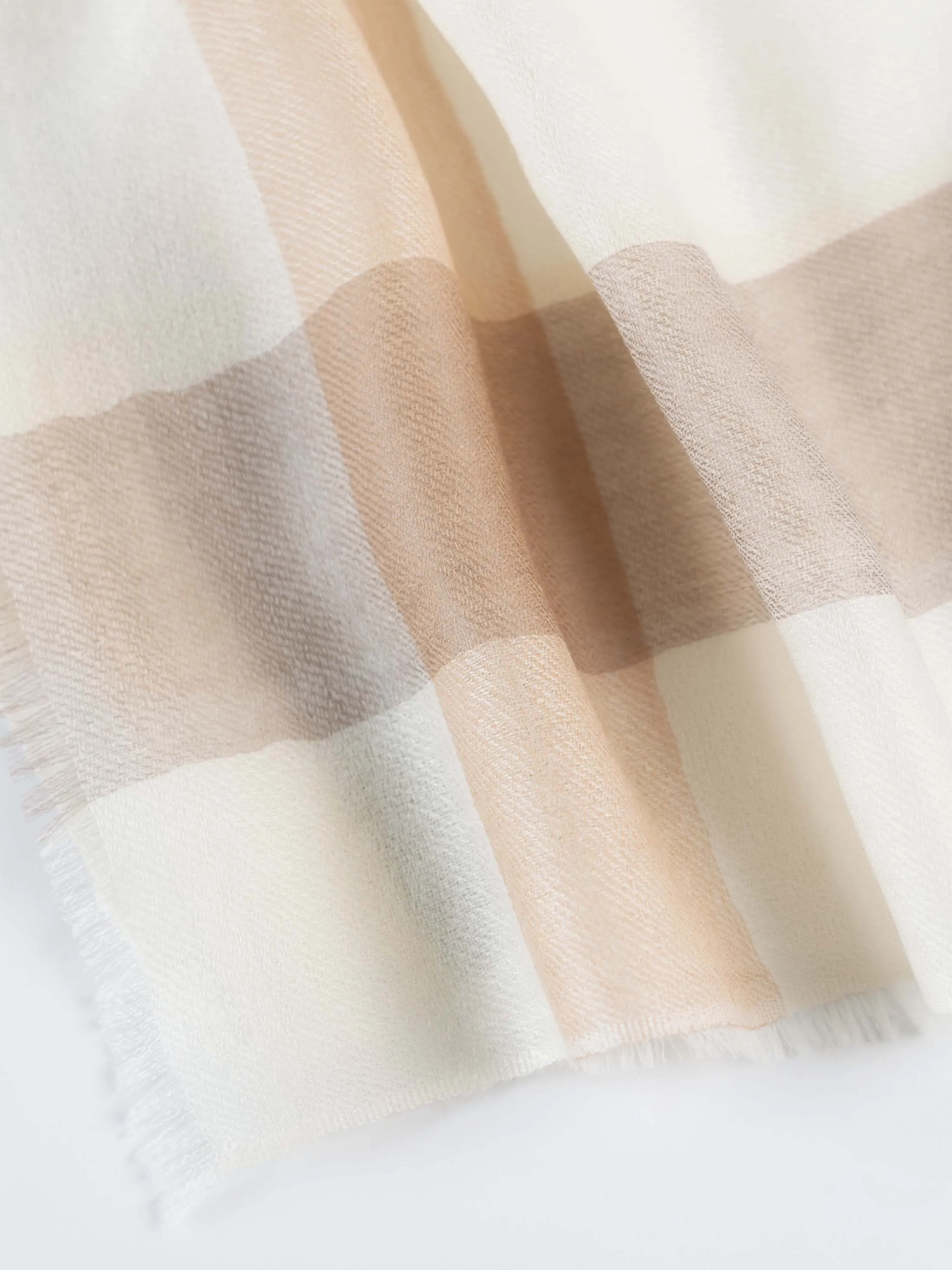 Square - Featherlight Ivory Cashmere Scarf