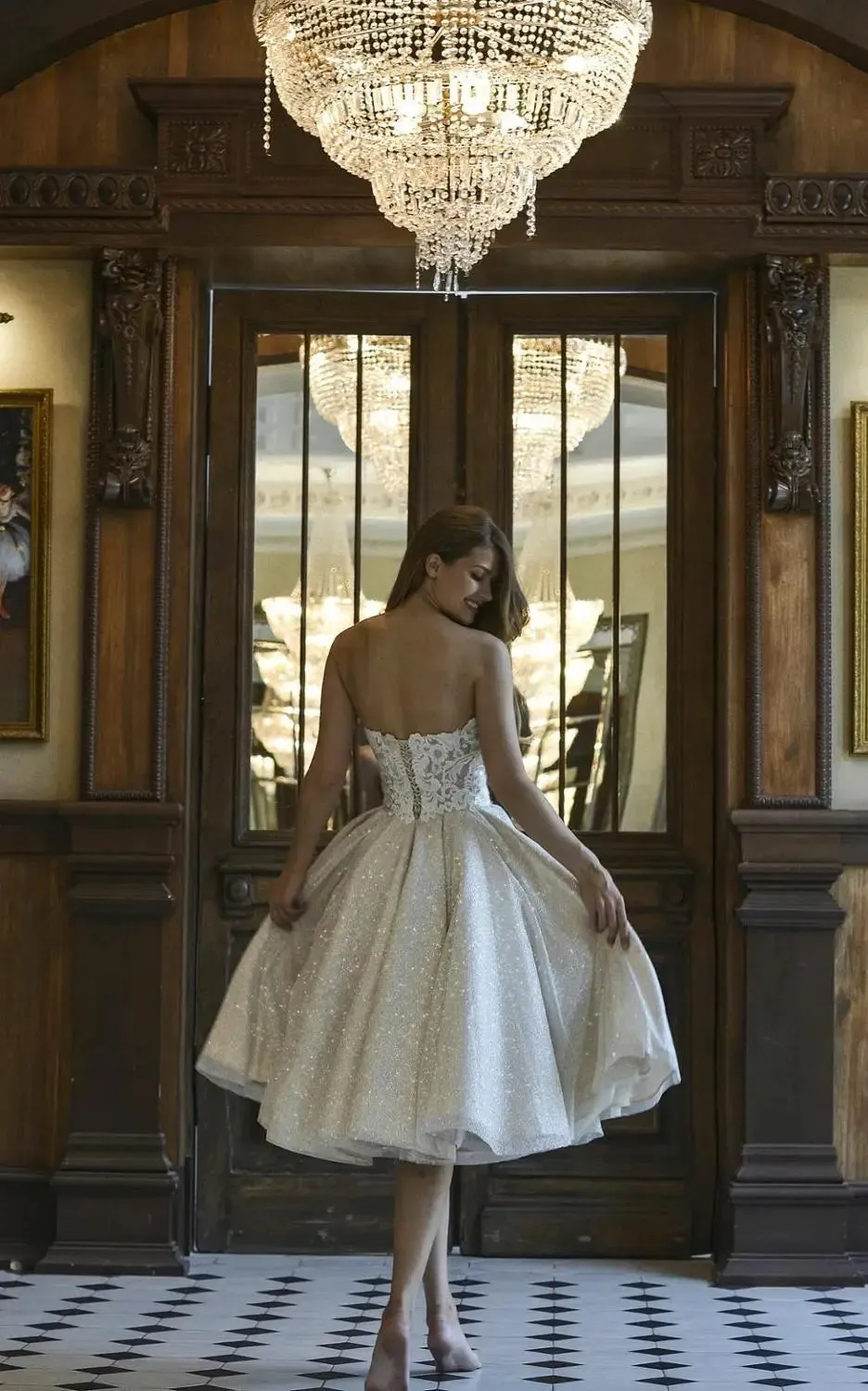 Summer Short Glitter Wedding Dress