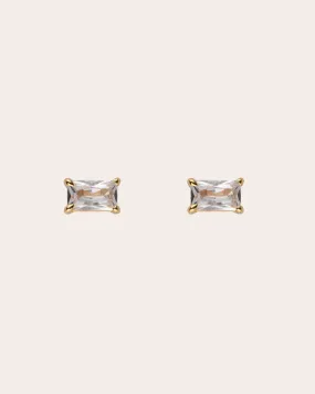The Essential Baguette stud earrings - gold plated