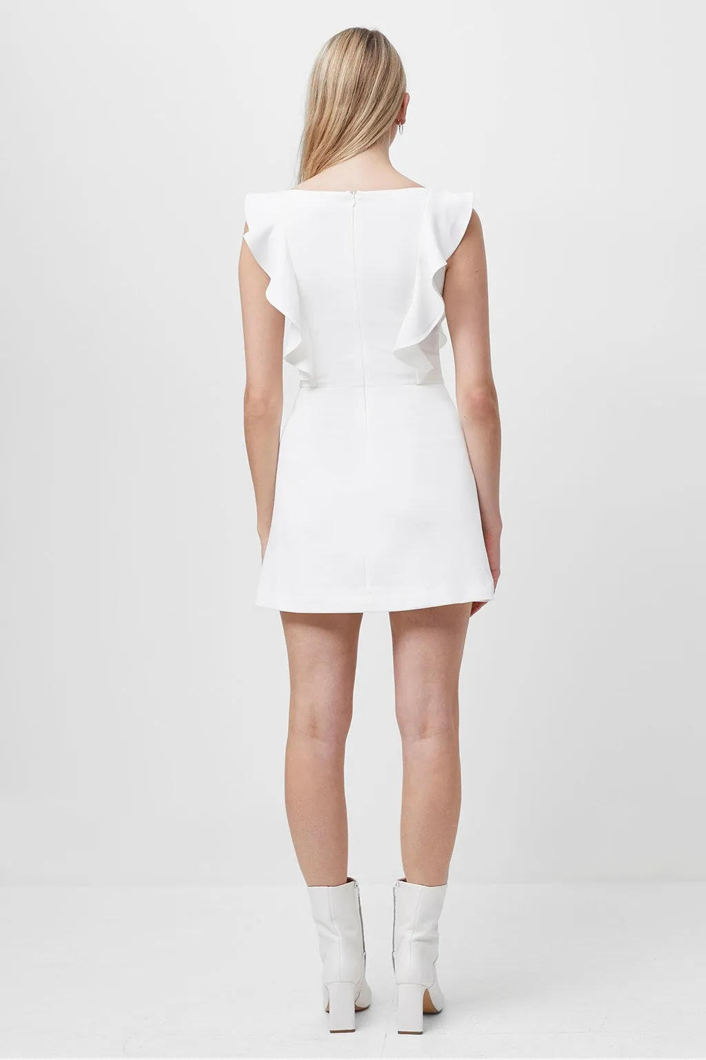 Whisper Square Neck Ruffle Dress