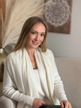 White Scarf, Super Soft Scarf For Her, Elegant Shawl For Formal Events, Women's Fashion, Gift For Wife, Birthday Gift In a Box For Her